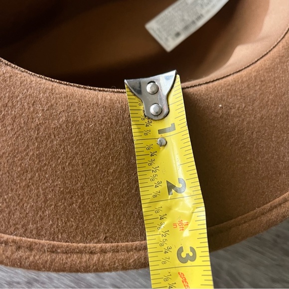 ZARA tan/brown wool blend felt Boho 3” wide brimmed hat - women’s medium - Picture 8 of 10